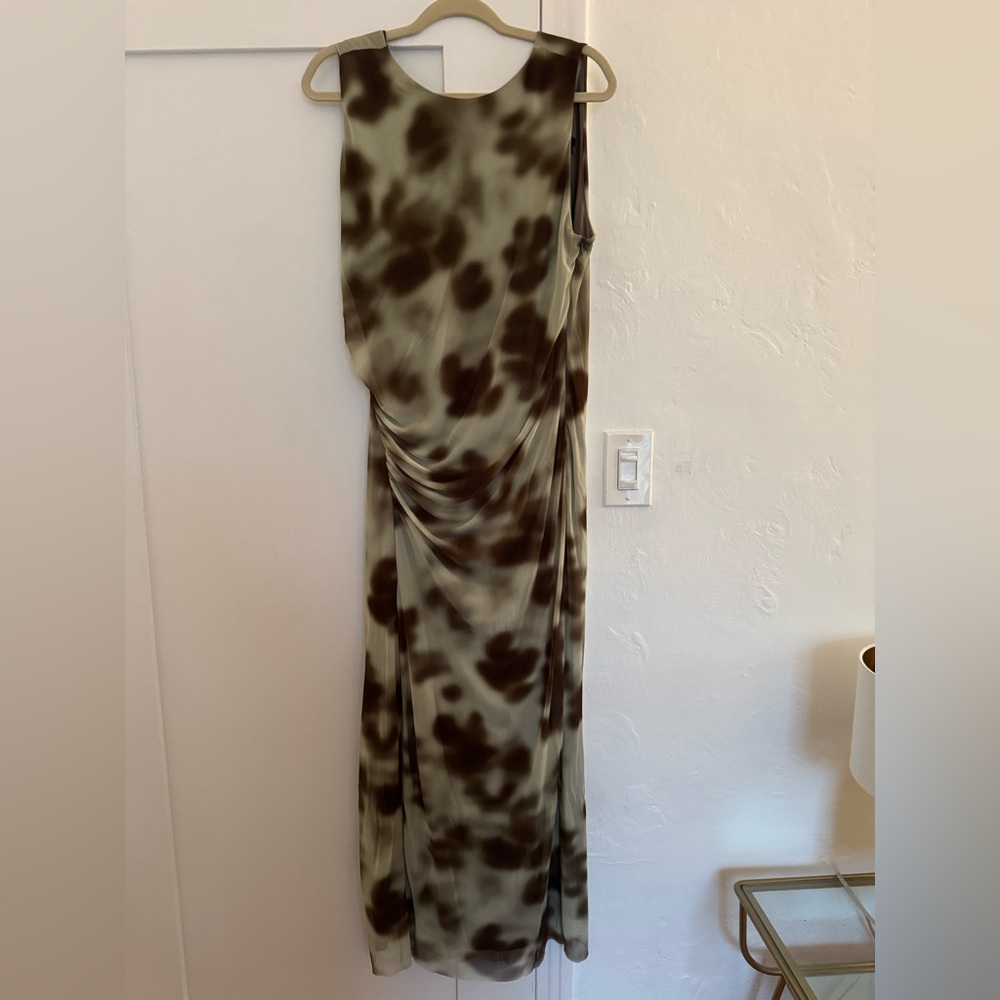 Zara Olive and Black Patterned Maxi Dress